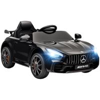 aiyaplay coche electrico para ninos mercedes 3-5 kmh control remoto luces y musica negro
