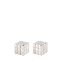 salero y pimentero cubitera rubiks plateado 3x3x3 cm