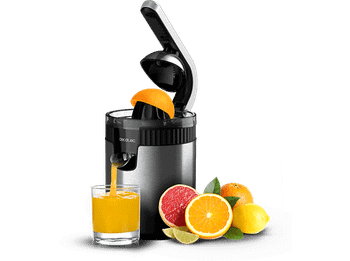 Exprimidor - Cecotec Xqueeze RetroJuice 600 Steel, W, Filtro acero inox, 2 conos, Sistema extracción continua, Antigoteo, Steel
