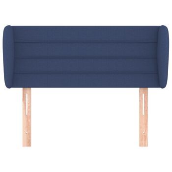 Cabecero Cama Mueble De Dormitorio De Tela 93 X 23 X 78/88 Cm Azul M02_0007328
