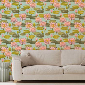 Papel pintado flores de loto  156x270cm
