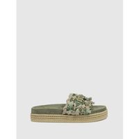 mou sandalias sandalia monoband rope sandal fringes verde para mujer