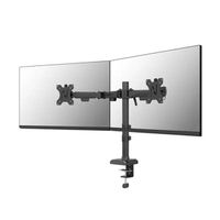 neomounts nero quick fix brazo de monitor para 2 monitores negro con abrazadera y pasacables de escritorio