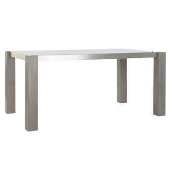 Mesa Comedor Roble Aluminio 162x92x74 Cristal Gris