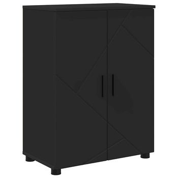 Gabinete De Baño Con Almacenamiento Negro 60 X 35 X 80 Cm Vidaxl