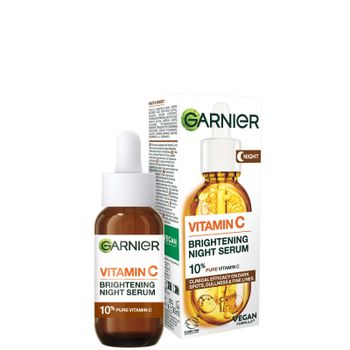 Sérum de noche antimanchas con un 10 % de vitamina C pura y ácido hialurónico de Garnier (30 ml)