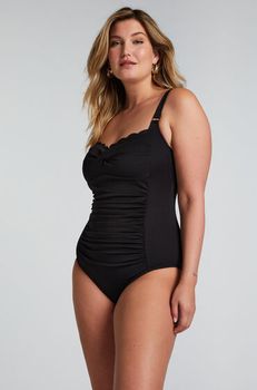 Hunkemöller Bañador Scallop Dot Negro