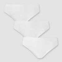 braguita de bikini de talle medio que no deja marcas para mujer de mp paquete de 3 - blanco - xs