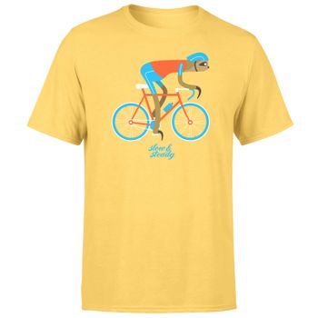 Slow And Steady Sloth Men's Yellow T-Shirt - L