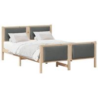 cama matrimonial  cama para adulto  estructura de cama con cabecera gris oscuro 140 x 190 cm tela