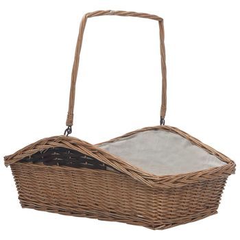 Cesta Para Leña Con Asas Sauce Marrón 61,5x46,5x58 Cm Vidaxl