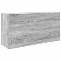 mueble de pared bano  armario de bano madera ingenieria gris sonoma 80x25x40 cm