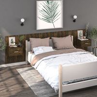 mesita de noche de pared - mueble - madera contrachapada - roble ahumado 488x325x80cm