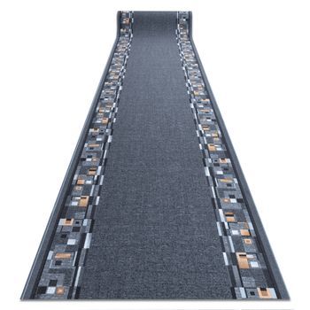Alfombra De Pasillo Con Refuerzo De Goma  Bombay Gris 100cm 100x900 Cm