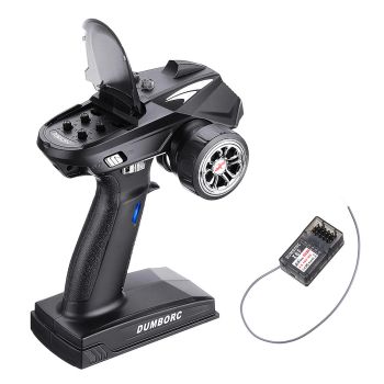 DumboRC X6 2.4GHz 6CH Transmisor de Radio con Receptor RC X6F para Vehículos RC, Barcos y Modelos de Tanques sin Función