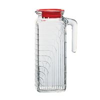 jarra de agua vidrio con tapa roja 12l