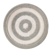 plato decorativo de ratan gris y blanco 70 cm