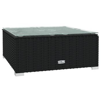 Conjunto De Salón De Patio (con Cojines, Ratán De Poliéster Negro)