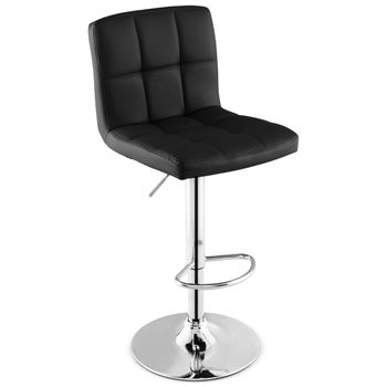 Costway Juego de 1/2 Taburetes de Piel Sintética con Altura Ajustable Asiento Giratorio de 360° Reposapiés y Base Metálica Silla de Comedor