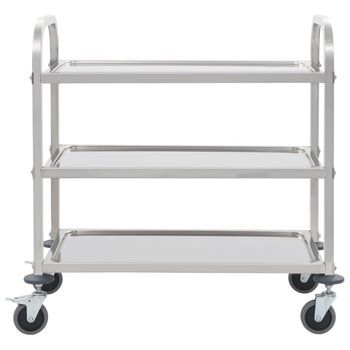 Carrito De Cocina，estantería De Cocina, Carrito De Servir De 3 Alturas 95x45x83,5 Cm Acero Inoxidable