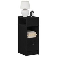 mesillas de noche 2 uds - mueble para dormitorio - madera de ingenieria - negro 25x31x66cm