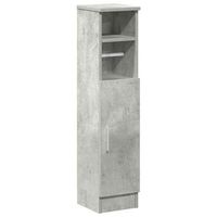 mueble de bano  armario de bano con portarrollos gris hormigon 205x22x90 cm