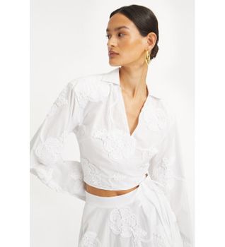 Rotate para mujer. 114546400 Camisa Corta Willow blanco (36), Casual, Manga larga, Algodón Orgánico, Sostenible