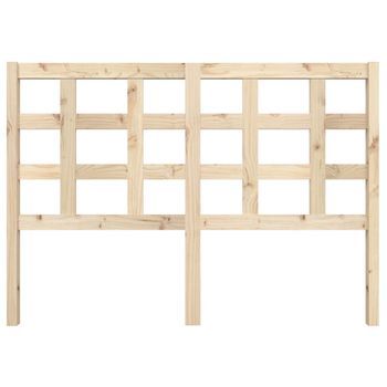 Cabecero Cama Mueble De Dormitorio De Cama Madera Maciza De Pino 140,5 X 4 X 100 Cm Marrón M02_0004958
