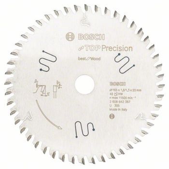Bosch Professional 2608642387 - Disco De Sierra Circular Csb Top Precision Multimat.: 165x20x56d