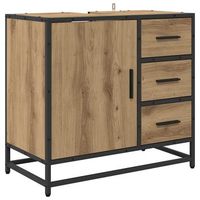 mueble de cuarto de bano roble artesanal 65 x 33 x 60 cm