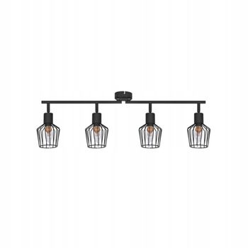 Hester - foco de techo de metal, color negro, 75 cm, 4 luces, e14