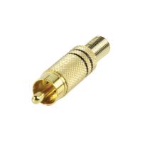 goobay conector rca macho metal doradonegro