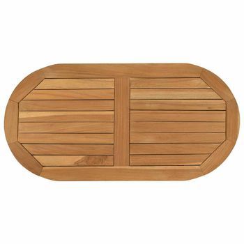 Encimera 80 X 40 X 2,5 Cm Ovalado Madera De Teca Maciza Natural Vidaxl