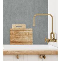 papel pintado vinilico lavable efecto tela de lino con textura en relieve - vernon 681009 de gaulan - rollo de 10 m x 106 m