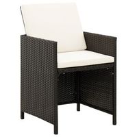 conjunto de silla de jardin y taburete 4 uds negra ratan pe cfw248761