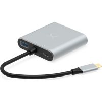 adaptador hub usb-c krux con 2 hdmi y power delivery