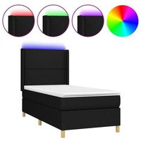 cama tapizada 203x93x128 cm tejido - negro