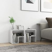 mesitas de noche 2 uds - dormitorio - madera contrachapada - blanco brillo 40x30x40cm