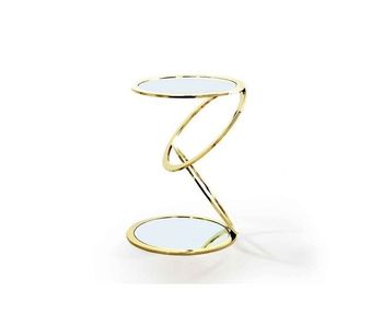 Mesa auxiliar metal color dorado serie aros 45cm