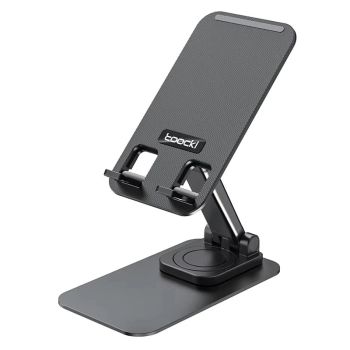 Toocki TQ-ZJ04 Soporte de teléfono ajustable giratorio de 360° antideslizante con diseño plegable de almacenamiento; sop