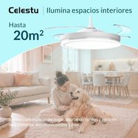 ventilador de techo led con aspas retractiles control remoto66w 30w motor dc36w luz 2880lm luz integrada color blanco cct 3000-4000-6000k funcion verano-invierno