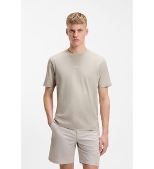 BOSS para hombre. 50473278 Camiseta Algodón elástico beige (XS), Casual, Manga corta