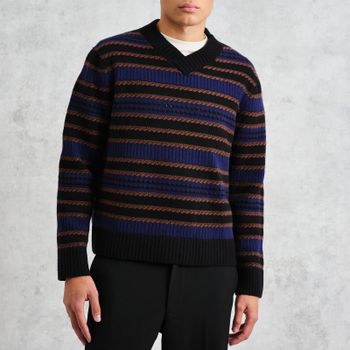Wax London Scafell Pointelle-Knit Wool Jumper - L