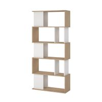 estanteria libreria 80x295x1735 cm color blanco y roble