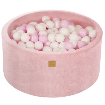 Meowbaby Piscina De Bolas, Round Seca Para Niños, Rosas : Blanco/rosa Pastel, 300 Pcs, 90x40cm