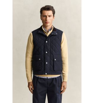 Gant para hombre. 7006640 Chaleco Acolchado azul marino (XXL), Casual, Poliéster