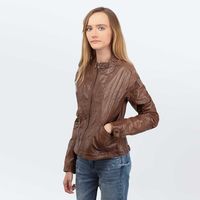 cameleon cazadora de cuero wmns leather jacket 5214 tobacco para mujer