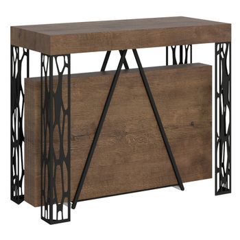 Consola Extensible 90x40/300 Cm Kerpa Nogal Estructura Antracita