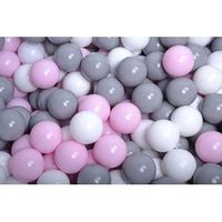 meowbaby juego de bolas de plastico 300 piezas grisrosa pastelblanco