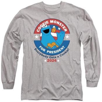 Sesame Street Camiseta manga larga Cookie For President para hombre